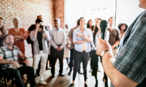 Group of people participating in a seminar