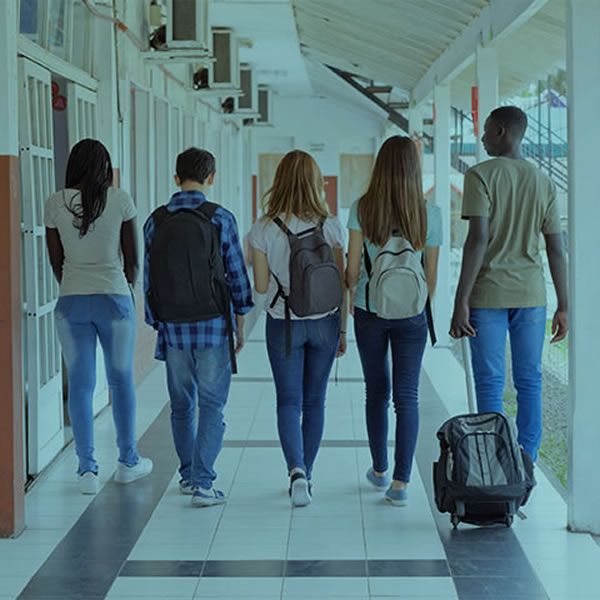 High school kids in hallway