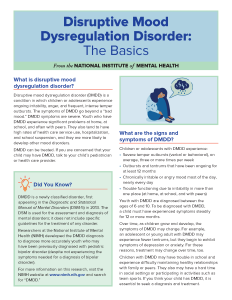 Disruptive Mood Dysregulation Disorder - The Basics