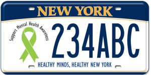 Healthy Minds for A Healthy New York - License PLate